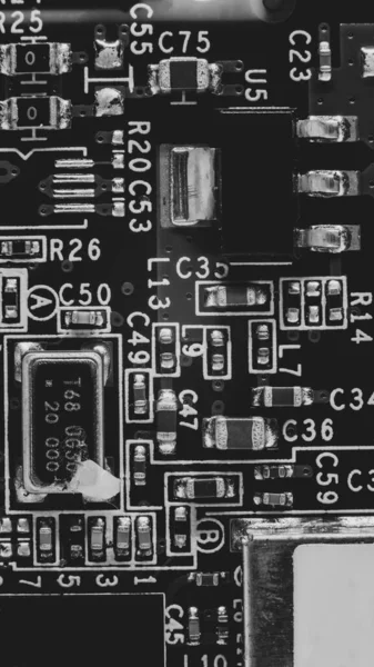 Circuito Integrado Visto Cerca Macro — Foto de Stock