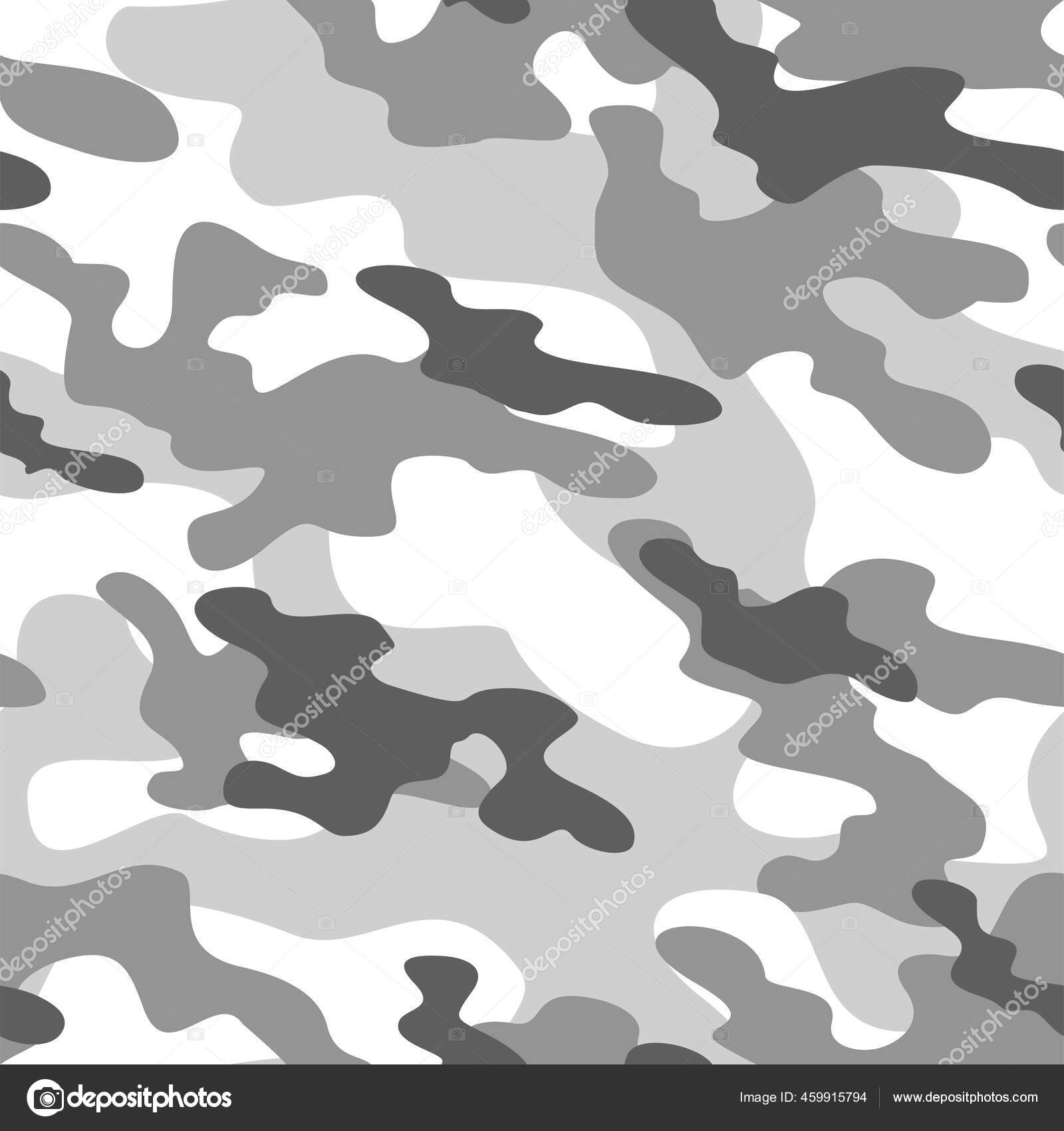 Grey Military Camouflage Vector Seamless Print Army Camouflage