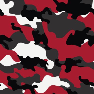 Kırmızı askeri kamuflaj. Vektörsüz iz. Ordu giysi veya baskı için kamuflaj
