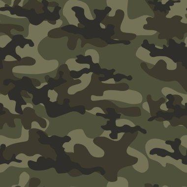 Askeri yeşil kamuflaj. Vektörsüz iz. Ordu giysi veya baskı için kamuflaj
