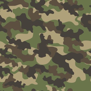 Askeri kamuflaj. Vektörsüz iz. Ordu kamuflajı kıyafet veya baskı için yeşil