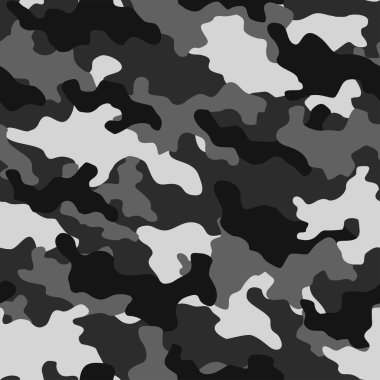 Gri askeri kamuflaj. Vektörsüz iz. Ordu giysi veya baskı için kamuflaj