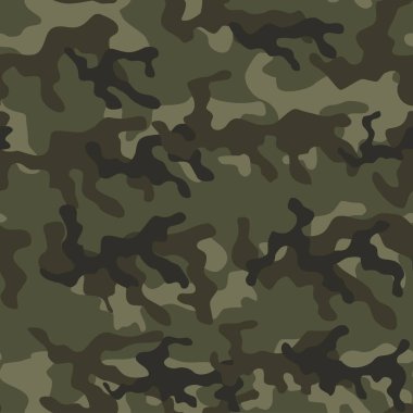 Koyu yeşil askeri kamuflaj. Vektörsüz iz. Ordu giysi veya baskı için kamuflaj