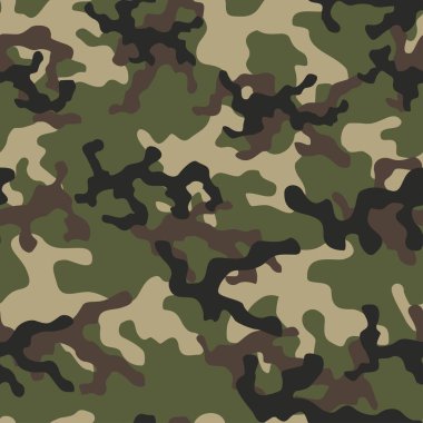 Askeri kamuflaj yeşil. Vektörsüz iz. Ordu giysi veya baskı için kamuflaj