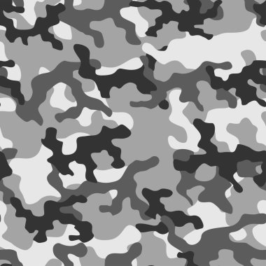 Gri askeri kamuflaj. Vektörsüz iz. Ordu giysi veya baskı için kamuflaj