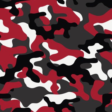 Kırmızı askeri kamuflaj. Vektörsüz iz. Ordu giysi veya baskı için kamuflaj