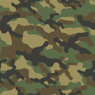 Askeri yeşil kamuflaj. Vektörsüz iz. Ordu giysi veya baskı için kamuflaj