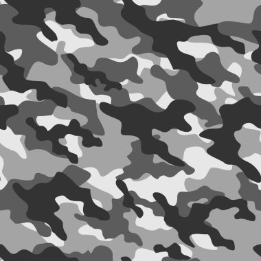 Gri askeri kamuflaj. Vektörsüz iz. Ordu giysi veya baskı için kamuflaj