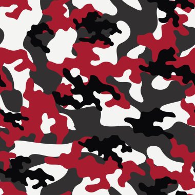 Kırmızı askeri kamuflaj. Vektörsüz iz. Ordu giysi veya baskı için kamuflaj