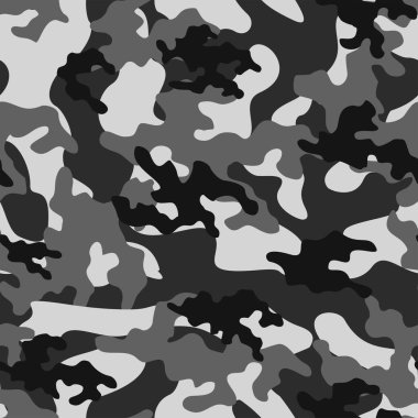 Gri askeri kamuflaj. Vektörsüz iz. Ordu giysi veya baskı için kamuflaj