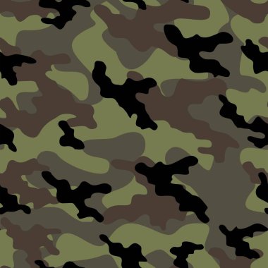 Ordu vektör kamuflajı yeşil iz, giysi bandı veya parmak izi için kusursuz desen.