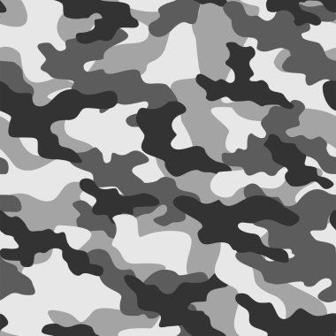 Gri, modern askeri vektör kamuflaj izi, giysi bandı veya parmak izi için kusursuz desen. Polonyalılardan kamuflaj