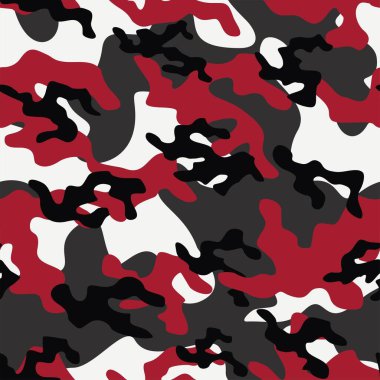 Kırmızı askeri kamuflaj. Vektörsüz iz. Ordu giysi veya baskı için kamuflaj