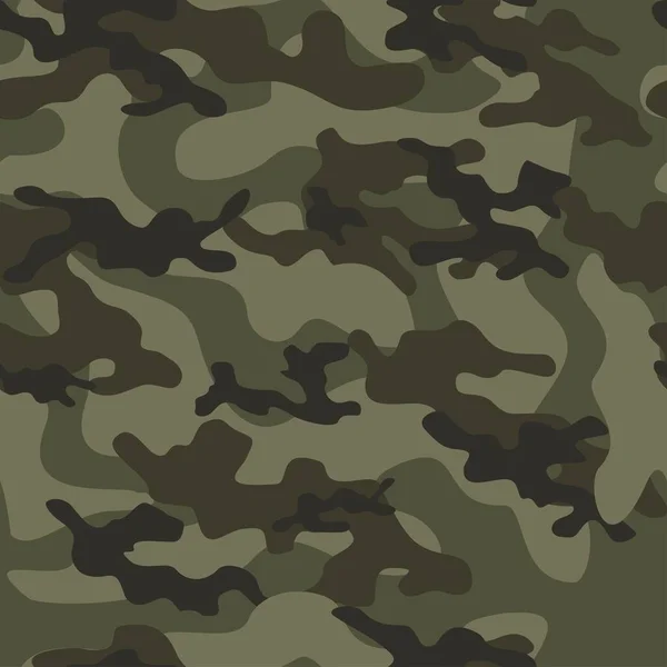 Militaire Camouflage Vector Naadloze Print Groen — Stockvector