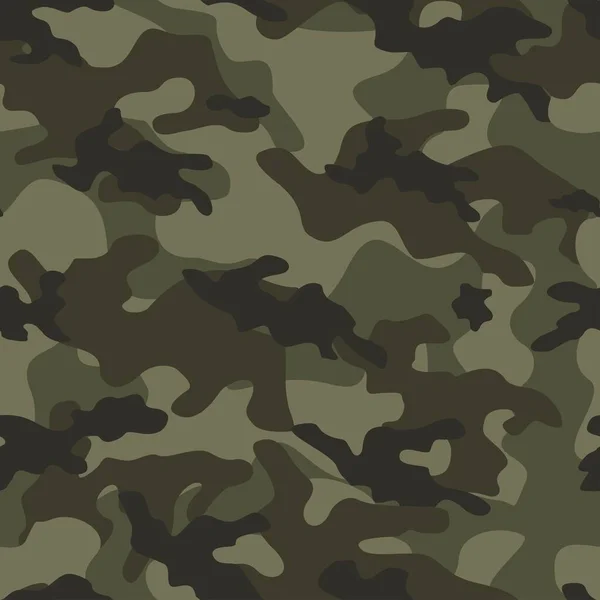 Military Green Camouflage Vector Seamless Print — Stock Vector