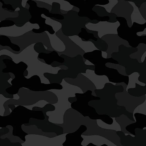 Military Camouflage Vector Dark Seamless Print — Stock Vector