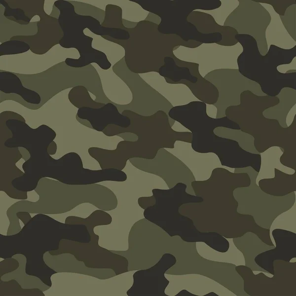 Grön Modern Armé Vektor Kamouflage Tryck Sömlöst Mönster För Kläder — Stock vektor