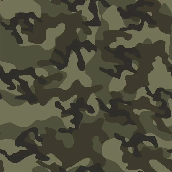 Military Camouflage Vector Green Seamless Print Army Camouflage Clothing Printing — Stock Vector