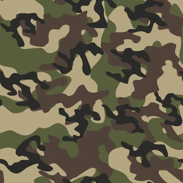 Military Camouflage Green Vector Seamless Print Army Camouflage Clothing Printing — Stock Vector