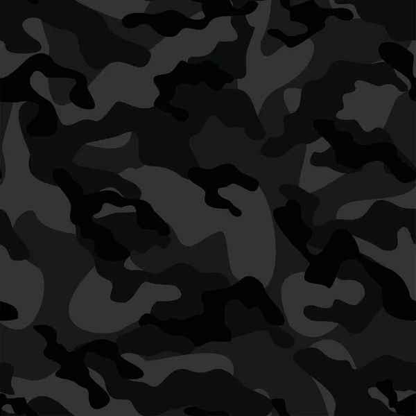 Dark Military Camouflage Vector Seamless Print Army Camouflage Clothing Printing — Stock Vector