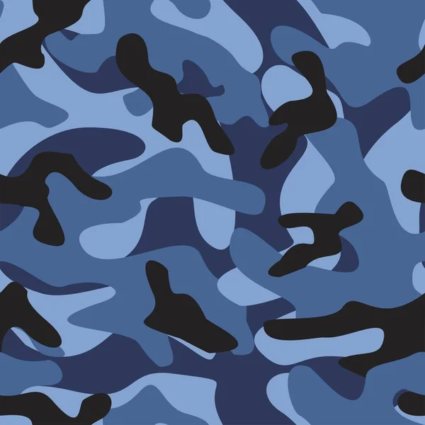 Военный Камуфляж Векторный Бесшовный Отпечаток Армейский Синий Камуфляж Одежды Печати — стоковый вектор