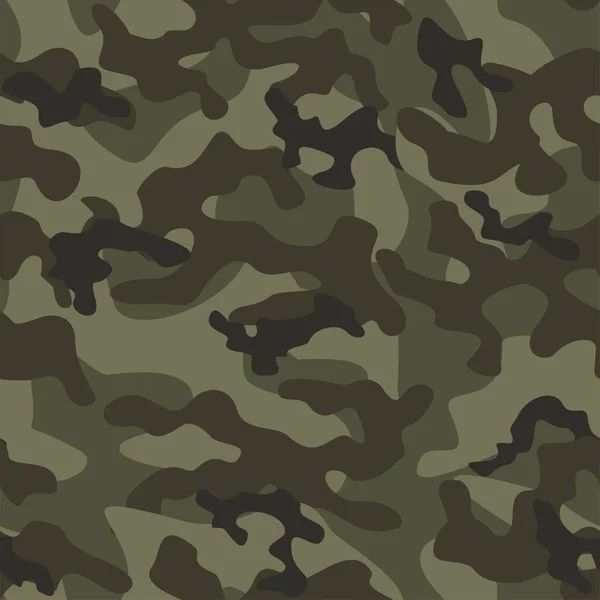 Militärkamouflage Vektor Sömlöst Tryck Grön Armé Kamouflage För Kläder Eller — Stock vektor