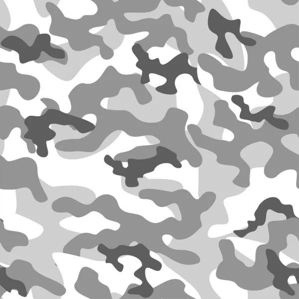 Military Camouflage Vector Grey Seamless Print Army Camouflage Clothing Printing — Stock Vector