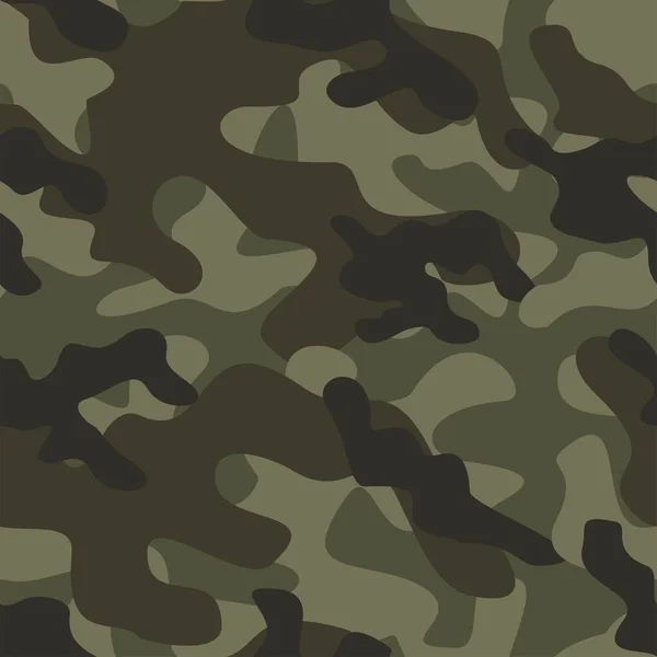 Military Camouflage Vector Seamless Print Army Green Camouflage Clothing Printing — Stock Vector