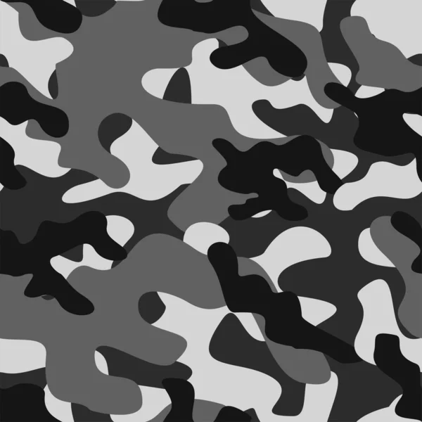 军事伪装灰色 矢量无缝打印 服装或印刷用军用伪装 — 图库矢量图片