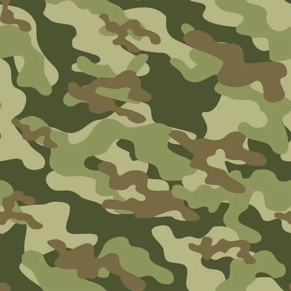 Military Camouflage Vector Seamless Print Army Green Camouflage Clothing Printing — Stock Vector