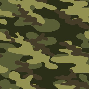 Ordu kamuflaj dokusu tekrar baskı yeşil vektör tekstil arkaplanı.