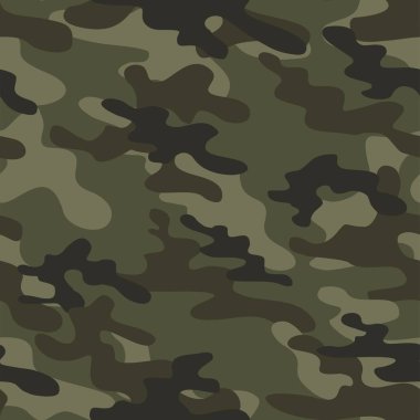 Ordu kamuflaj yeşil dokusu tekrar baskı vektörü tekstil arkaplanı.