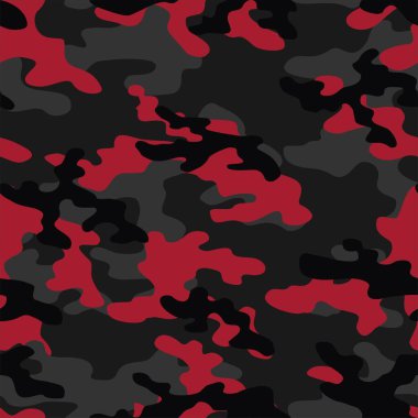 Koyu kırmızı ordu kamuflaj dokusu tekrar baskı vektörü tekstil arkaplanı.