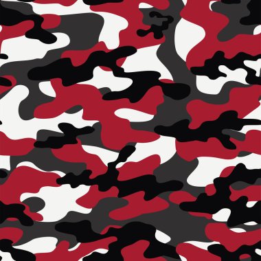 Askeri kırmızı kamuflaj. Vektörsüz iz. Ordu giysi veya baskı için kamuflaj