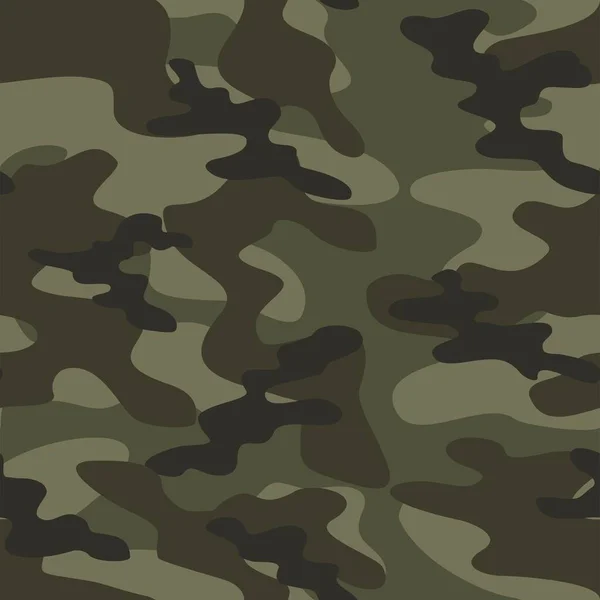 Exército Camo Textura Repetição Impressão Verde Vetor Têxtil Fundo — Vetor de Stock