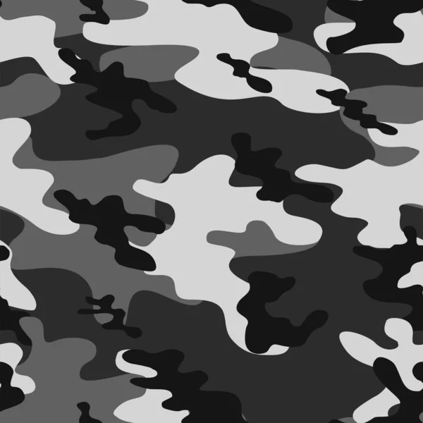 Army Grigio Camo Texture Ripetere Stampa Vettoriale Sfondo Tessile — Vettoriale Stock