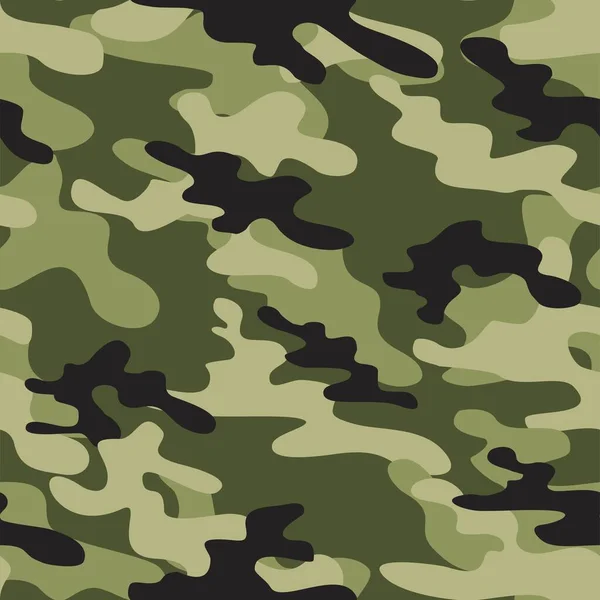 Green Army Camo Texture Repeat Print Vector Textile Background — Stock Vector