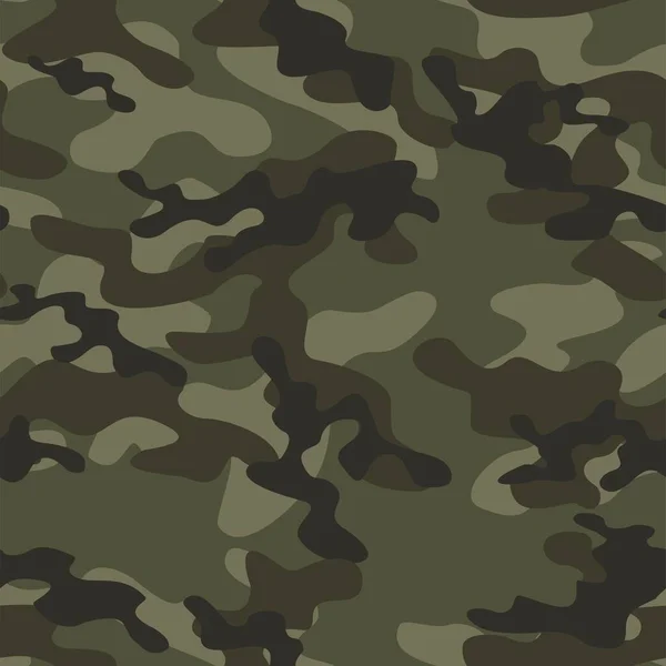 Green Military Camouflage Vector Seamless Print Army Camouflage Clothing Printing — Stock Vector