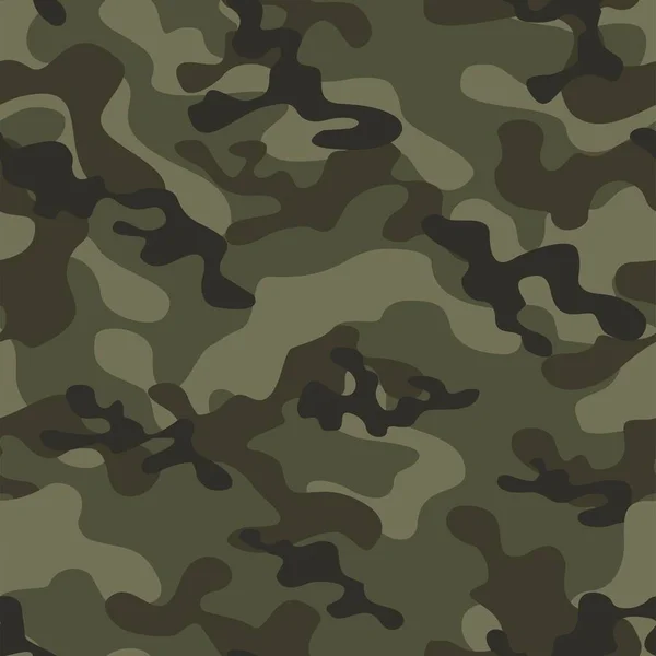 Military Camouflage Vector Seamless Print Green Army Camouflage Clothing Printing — Stock Vector