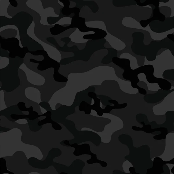 Camuflaje Militar Oscuro Vector Impresión Sin Costura Camuflaje Del Ejército — Vector de stock