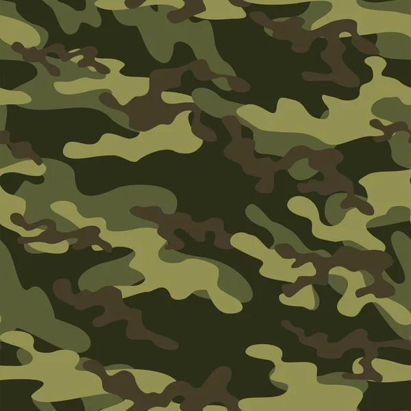 Military Camouflage Green Vector Seamless Print Army Camouflage Clothing Printing — Stock Vector