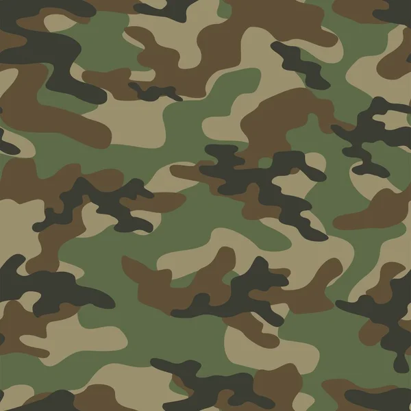 Military Camouflage Vector Seamless Print Army Green Camouflage Clothing Printing — Stock Vector