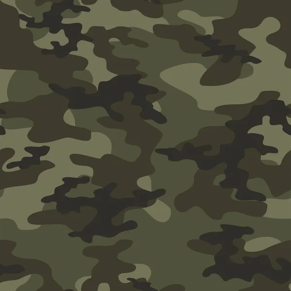 Военный Зеленый Камуфляж Векторный Бесшовный Отпечаток Армейский Камуфляж Одежды Печати — стоковый вектор