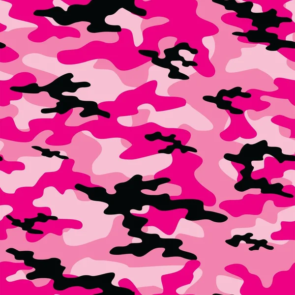 Camuflaje Militar Rosa Vector Impresión Sin Costura Camuflaje Del Ejército — Vector de stock