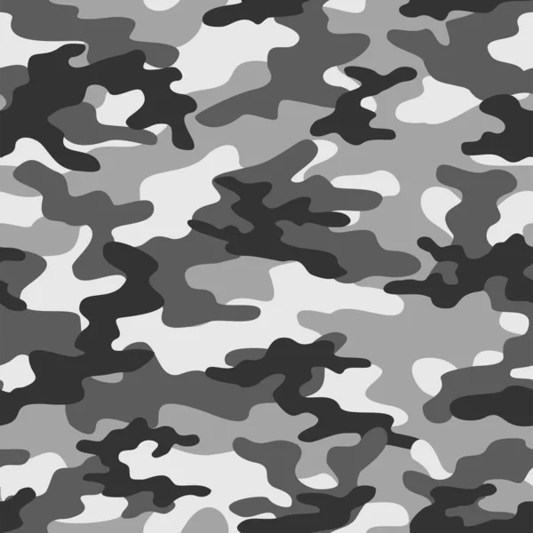 Camuflaje Militar Gris Vector Impresión Sin Costura Camuflaje Del Ejército — Vector de stock