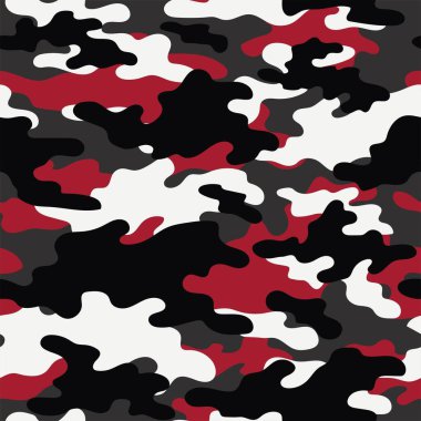 Kırmızı askeri kamuflaj. Vektörsüz iz. Ordu giysi veya baskı için kamuflaj