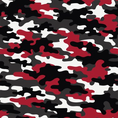Kırmızı askeri kamuflaj. Vektörsüz iz. Ordu giysi veya baskı için kamuflaj