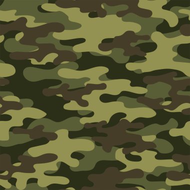 Parmak izi için soyut, kusursuz askeri kamuflaj dokusu. Orman geçmişi. Vektör yeşil