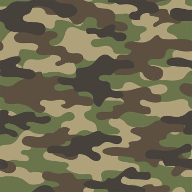 Parmak izi için soyut, kusursuz askeri kamuflaj dokusu. Orman geçmişi. Vektör