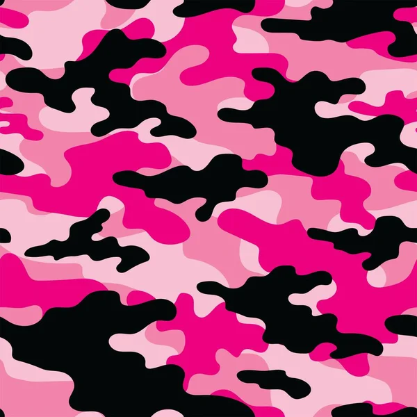 Camuflaje Militar Rosa Vector Impresión Sin Costura Camuflaje Del Ejército — Vector de stock